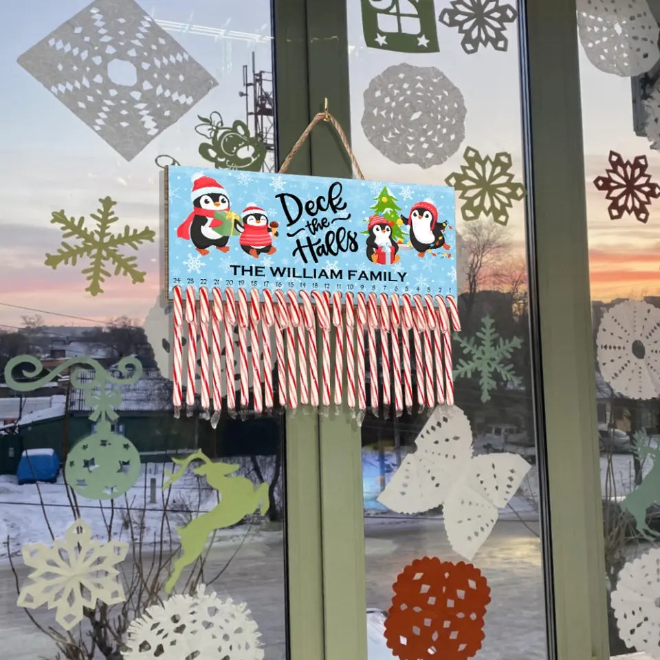 Christmas Penguind Candy Countdown Sign - Personalized Countdown Sign, Christmas Gift - DS701
