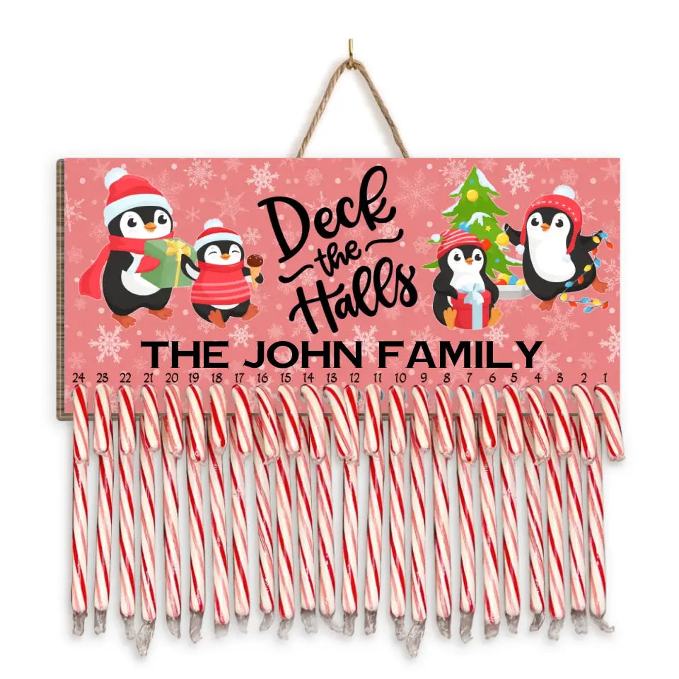 Christmas Penguind Candy Countdown Sign - Personalized Countdown Sign, Christmas Gift - DS701