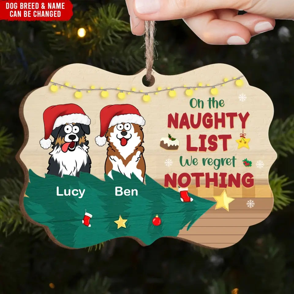 On The Naughty List - Personalized Shaped Ornament, Gift For Dog Lover