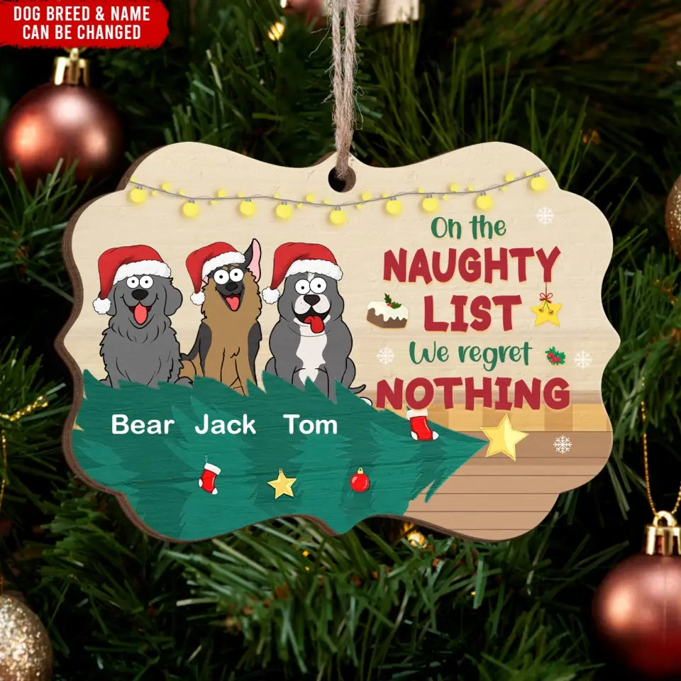 On The Naughty List - Personalized Shaped Ornament, Gift For Dog Lover