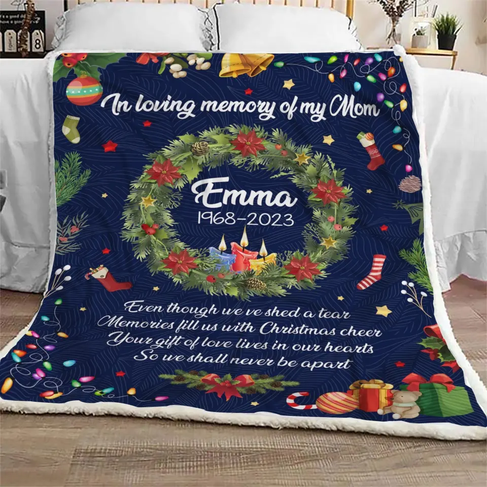 Even Though We've Shed a Tear - Personalized Blanket, Memorial Gift, Christmas Gift - BL33