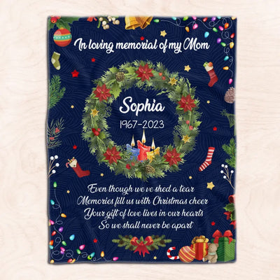 Even Though We've Shed a Tear - Personalized Blanket, Memorial Gift, Christmas Gift - BL33