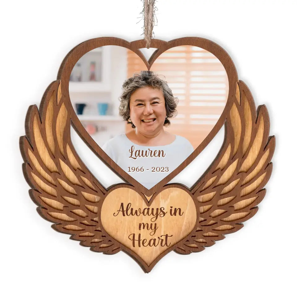 Always In My Heart - Personalized Wooden Ornament, Gift For Christmas - ORN81