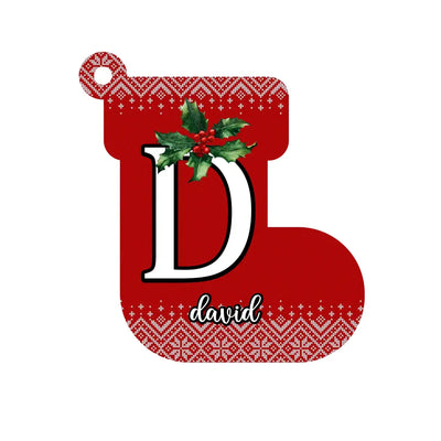 Custom Name With First Letter - Personalized Wooden Ornament, Gift For Christmas - ORN87