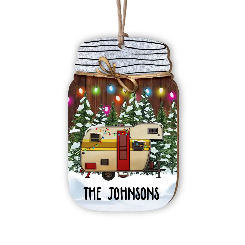 Camping Camper Christmas - Personalized Wooden Ornament, Camping Christmas - ORN94