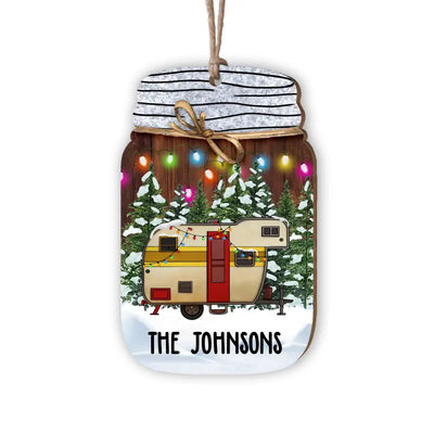 Camping Camper Christmas - Personalized Wooden Ornament, Camping Christmas - ORN94
