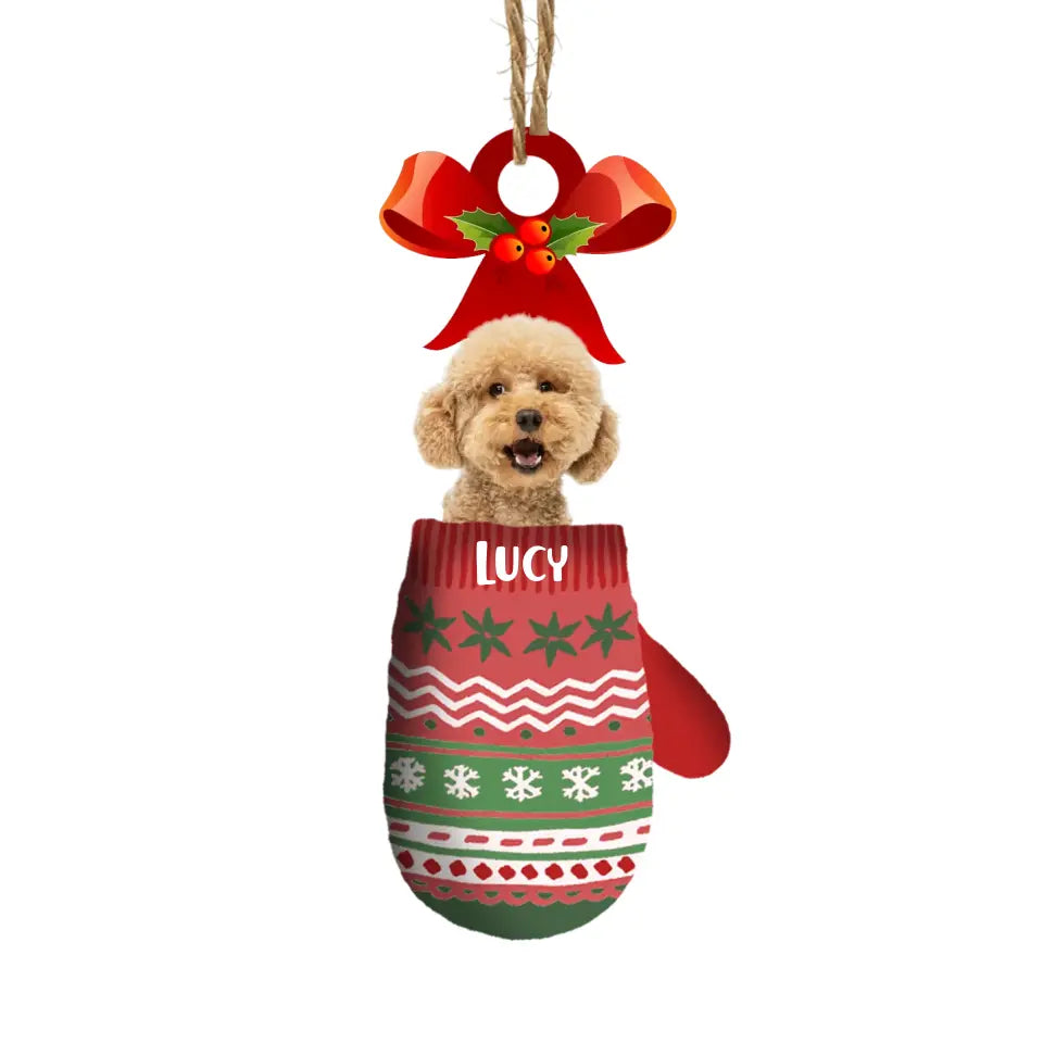 Dogs Inside Your Gloves Christmas Holiday - Personalized Wooden Ornament, Christmas Gift For Dog Lovers - ORN101