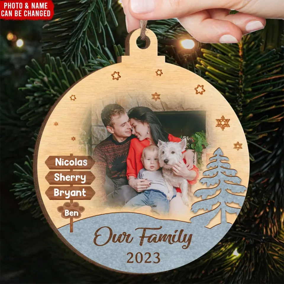 Our Family Christmas, Personalized Wooden Ornament, Gift For Christmas - ORN160