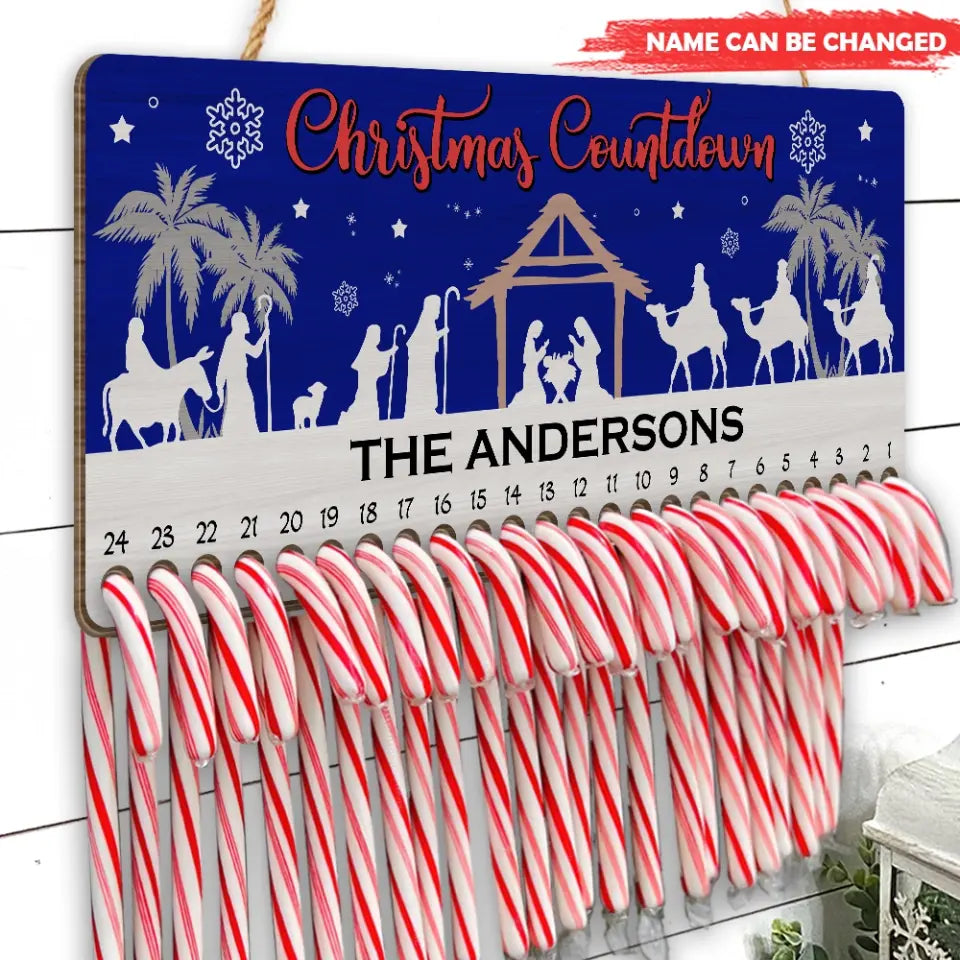 Sliding Camel Christmas Countdown Sign - Personalized Countdown Sign, Christmas Gift, Home Decor - DS703