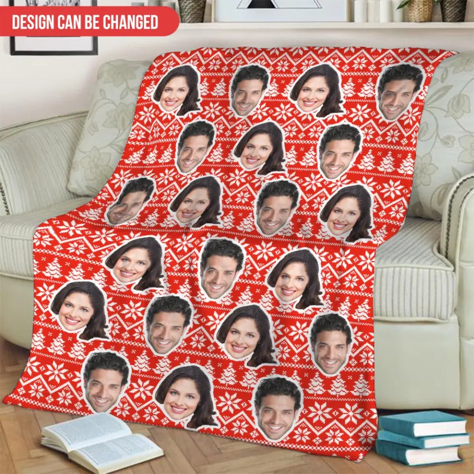 Christmas Blanket Custom Face - Personalized Blanket, Christmas Gift - BL36