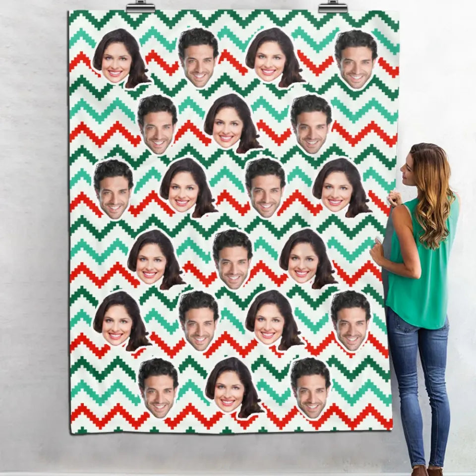 Christmas Blanket Custom Face - Personalized Blanket, Christmas Gift - BL36