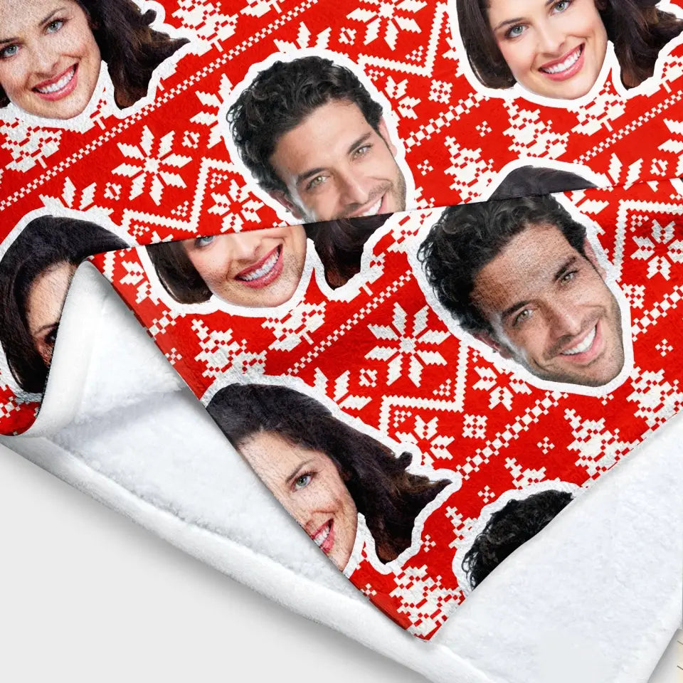 Christmas Blanket Custom Face - Personalized Blanket, Christmas Gift - BL36