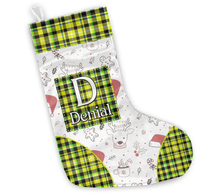 Buffalo Plaid Alphabet With Custom Name - Personalized Christmas Stockings, Family Christmas Gift - SCS04