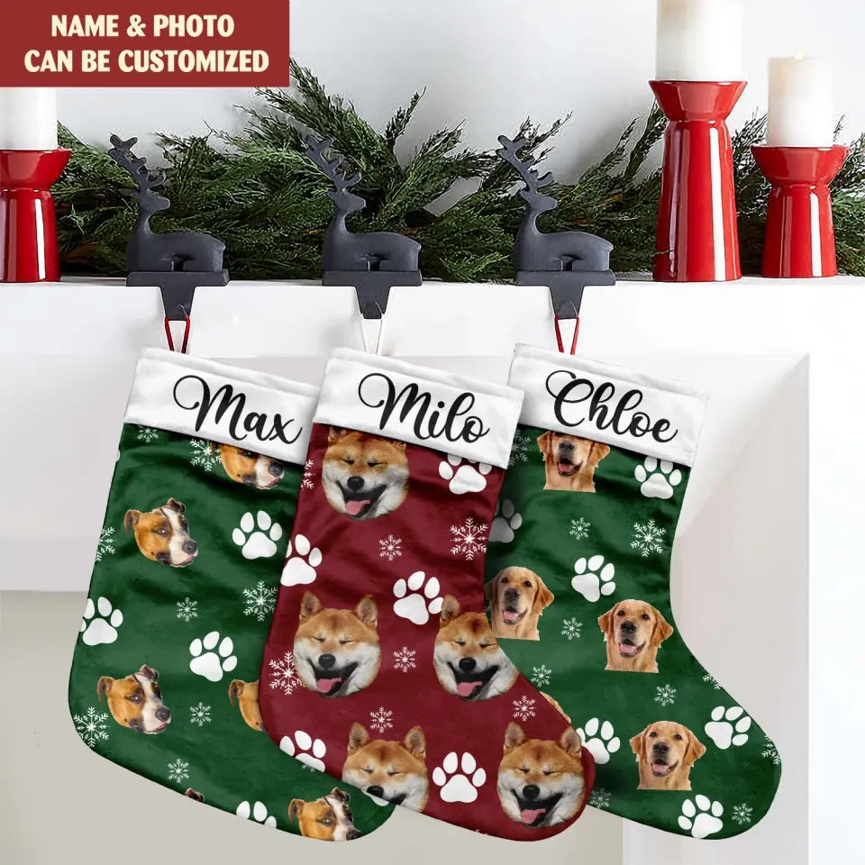 Pets Cute Face Photo - Personalized Christmas Stockings, Gift For Pet Lovers - SCS05