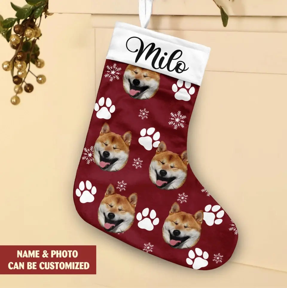 Pets Cute Face Photo - Personalized Christmas Stockings, Gift For Pet Lovers - SCS05