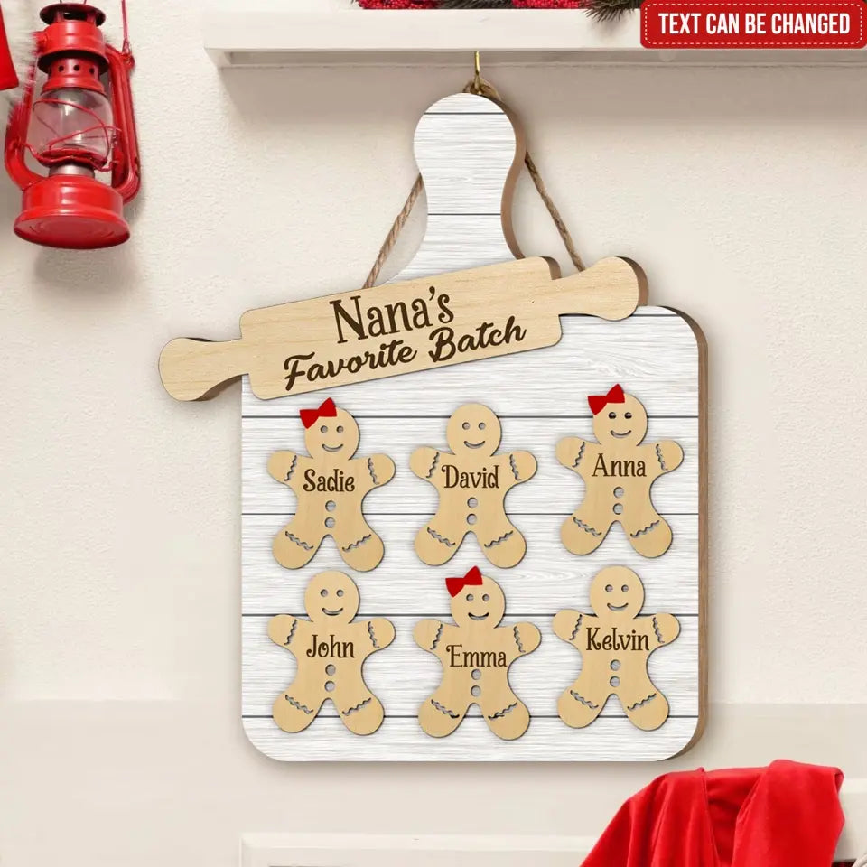 Nana's Favorite Batch - Personalized Wooden Sign, Christmas Gift - DS708