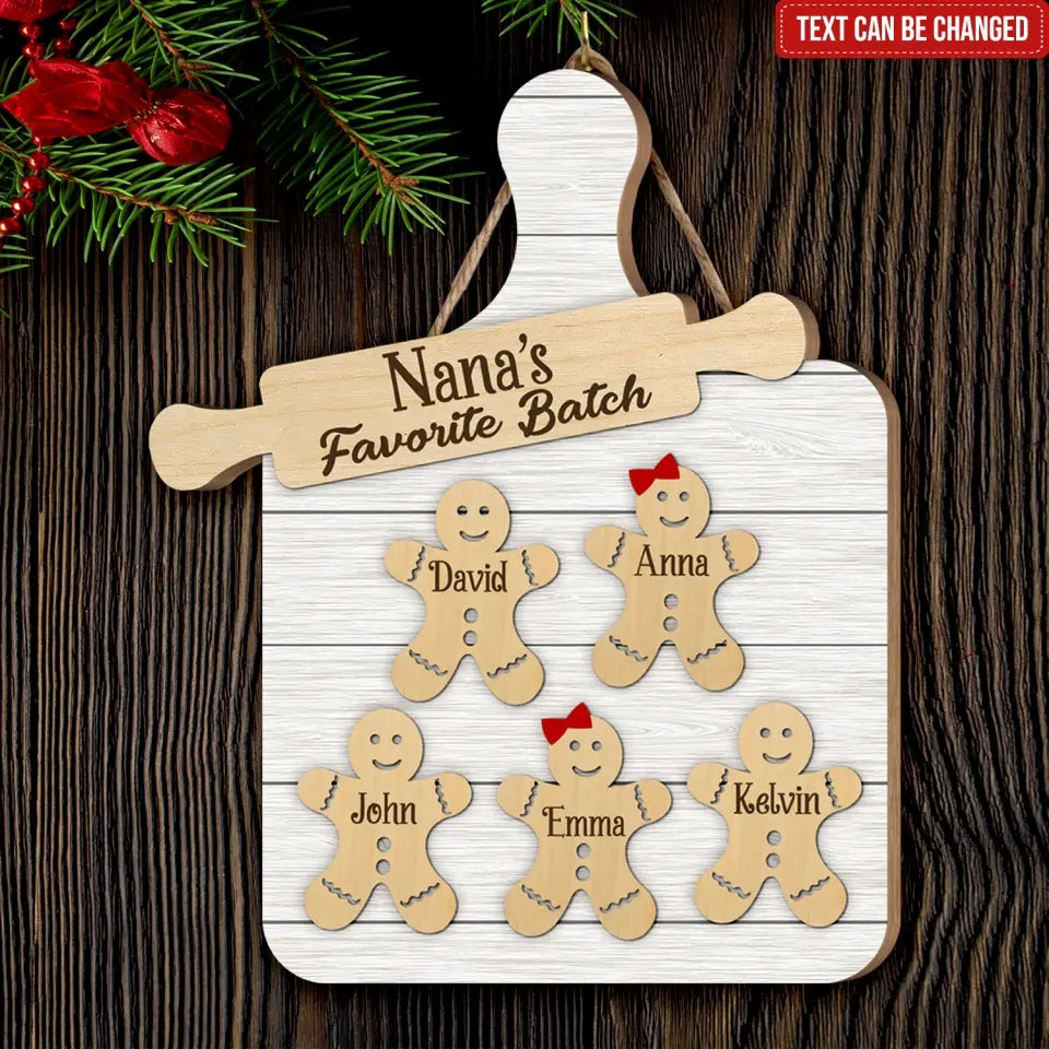 Nana's Favorite Batch - Personalized Wooden Sign, Christmas Gift - DS708