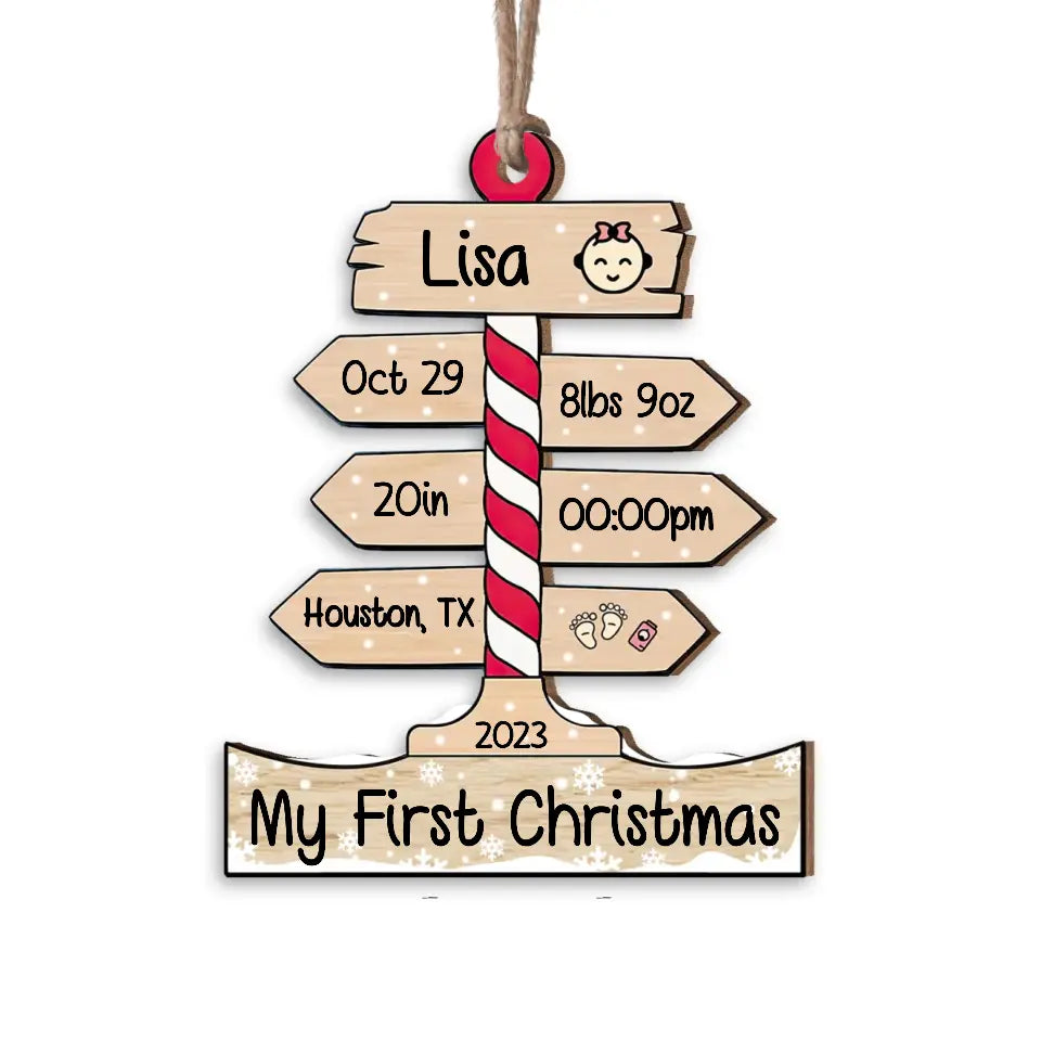 Our Baby Is Magic Christmas Family - Personalized Wooden Ornament, Christmas Gift For New Born Baby - ORN170