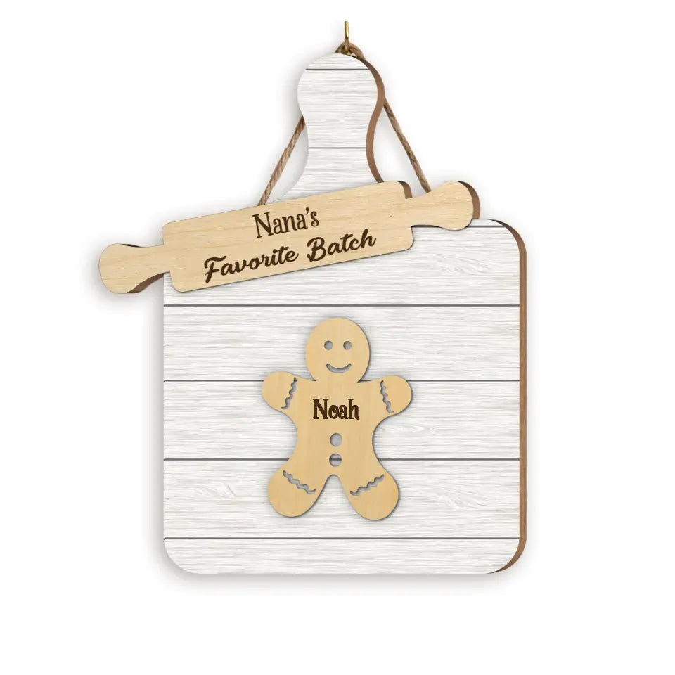 Nana&#39;s Favorite Batch - Personalized Wooden Sign, Christmas Gift - DS708