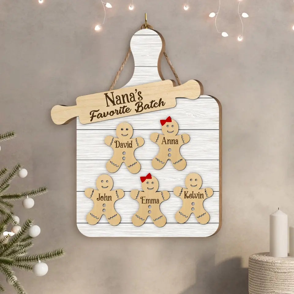 Nana's Favorite Batch - Personalized Wooden Sign, Christmas Gift - DS708
