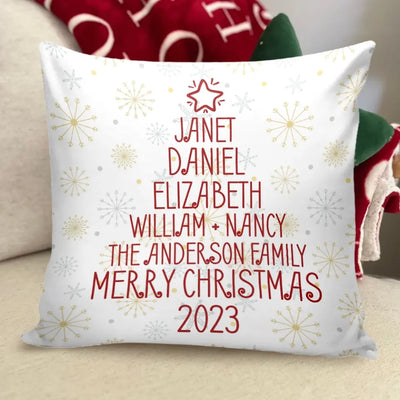Christmas Tree Name Family - Personalized Pillow, Gift For Family - PC71
