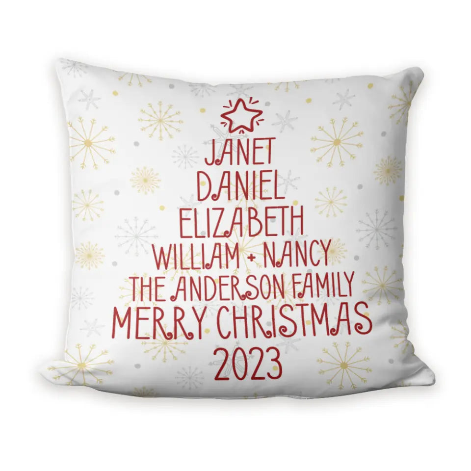 Christmas Tree Name Family - Personalized Pillow, Gift For Family - PC71