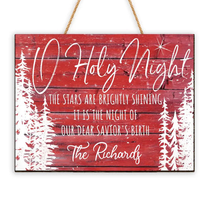 O Holy Night The Stars Are Brightly Shinning - Personalized Wood Sign - DS709