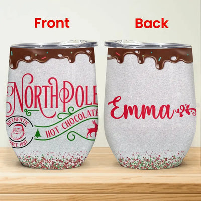 Hot Chocolate Christmas - Personalized Wine Tumbler - WTL54