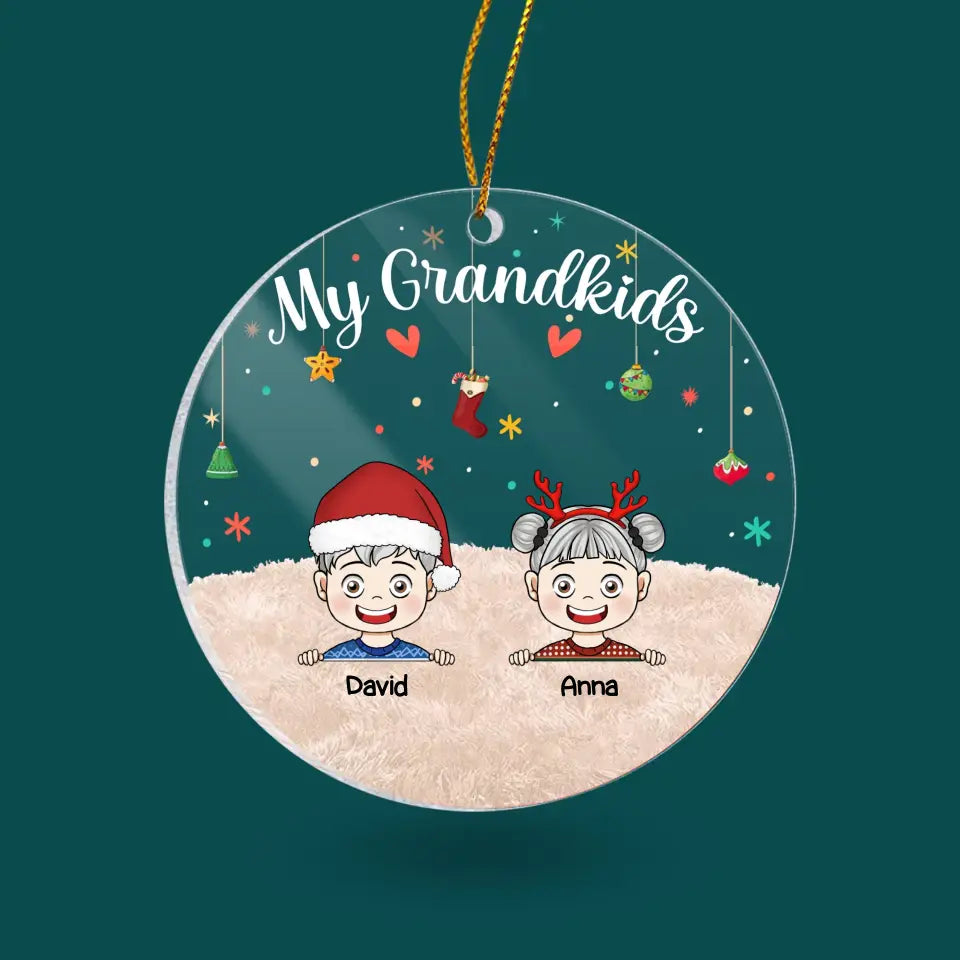 My Grandkids 2023 - Personalized Acrylic Ornament, Gift For Family - ORN177