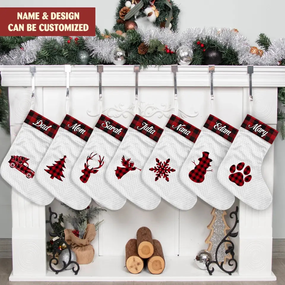 Christmas Stockings Custom Name Family - Personalized Stocking, Christmas Gift For Family And Friends - SCS08