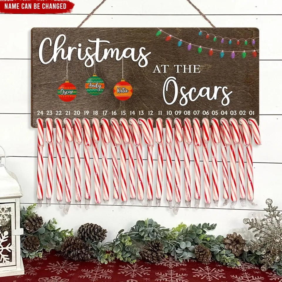 Christmas At The Family - Personalized Countdown Sign, Gift For Family - DS710