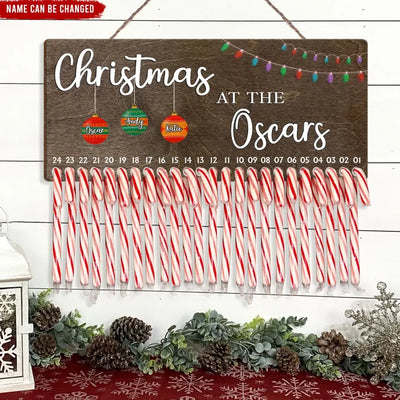 Christmas At The Family - Personalized Countdown Sign, Gift For Family - DS710