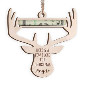 Money Clip Holder Christmas Few Buck For Christmas - Personalized Wooden Ornament, Money Holder Ornament, Christmas Gift - ORN180