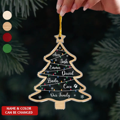 Family Names Christmas Tree Ornament - Personalized Acrylic Ornament, Ornament Keepsake - ORN184