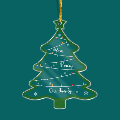 Family Names Christmas Tree Ornament - Personalized Acrylic Ornament, Ornament Keepsake - ORN184