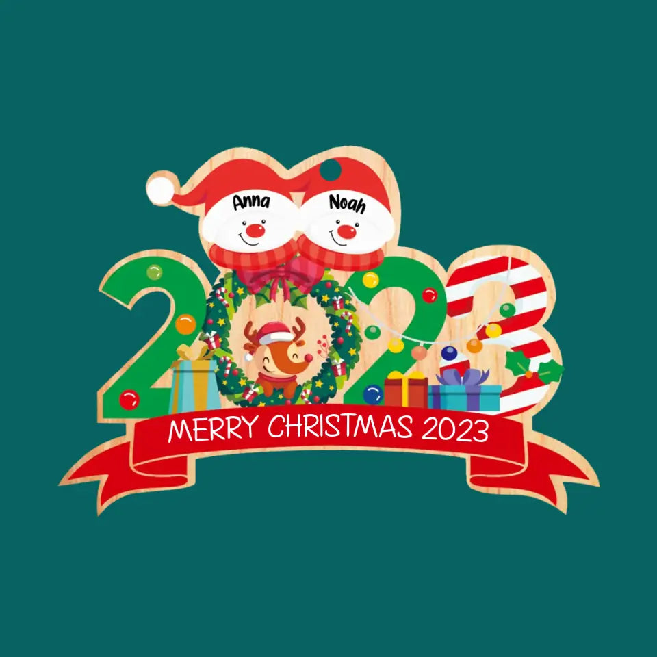 Snowman Family Christmas - Personalized Wooden Ornament, Home Decor, Christmas Decor - ORN186