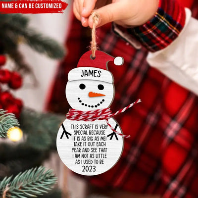Christmas Snowman Height - Personalized Wooden Ornament, Christmas Gift For Kid - ORN192