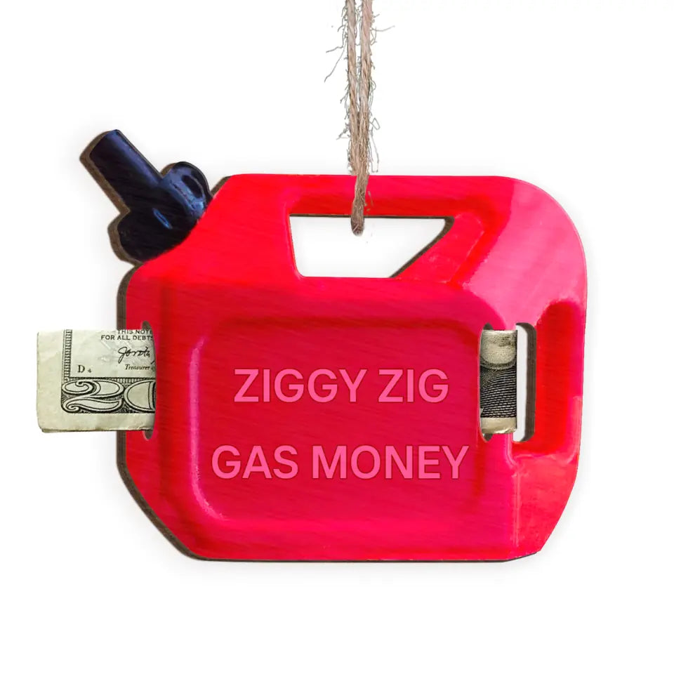 Gas Can Money Ornament - Personalized Wooden Ornament, Christmas Gift Exchanged - ORN193