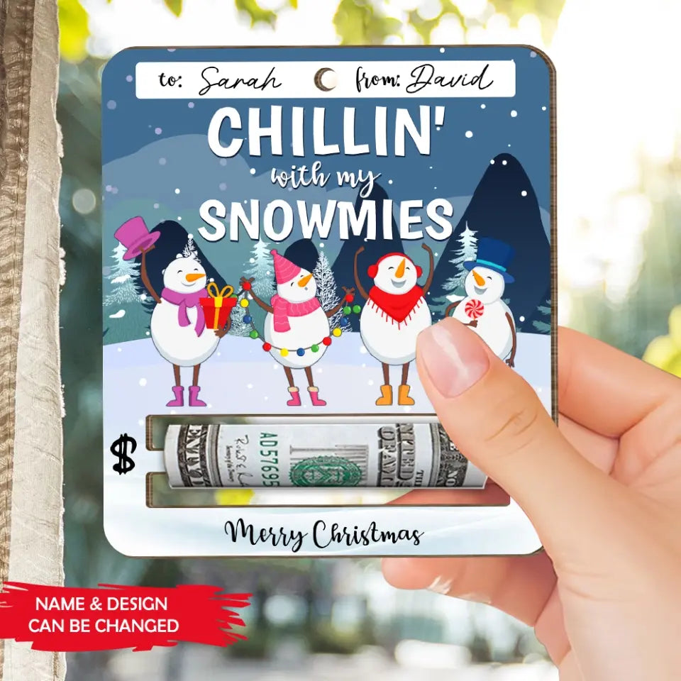 Chillin' With My Gnomies - Personalized Wooden Ornament, Money Holder Ornament, Christmas Gift - ORN194