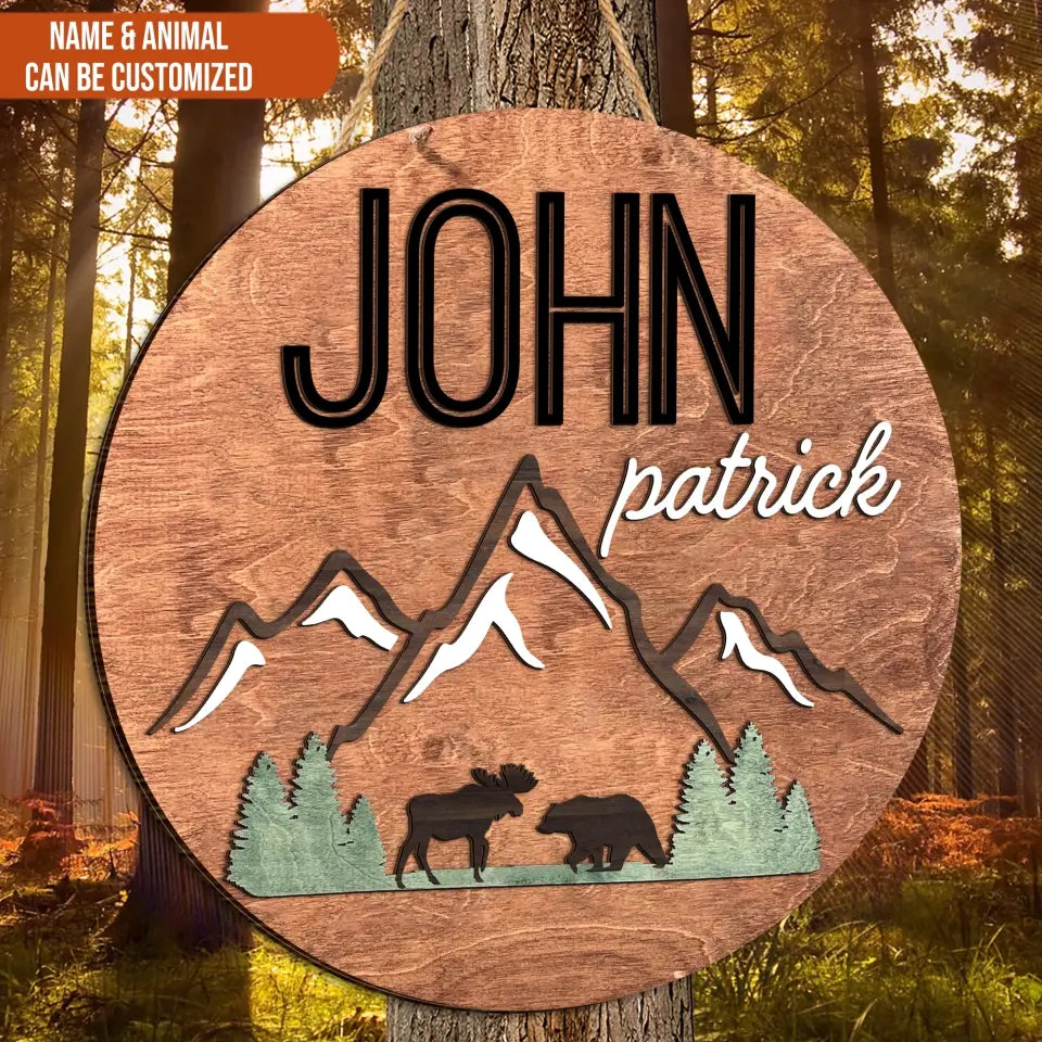 Woodland Animal - Personalized 2 Layer Sign, Adventure Gift - DS712