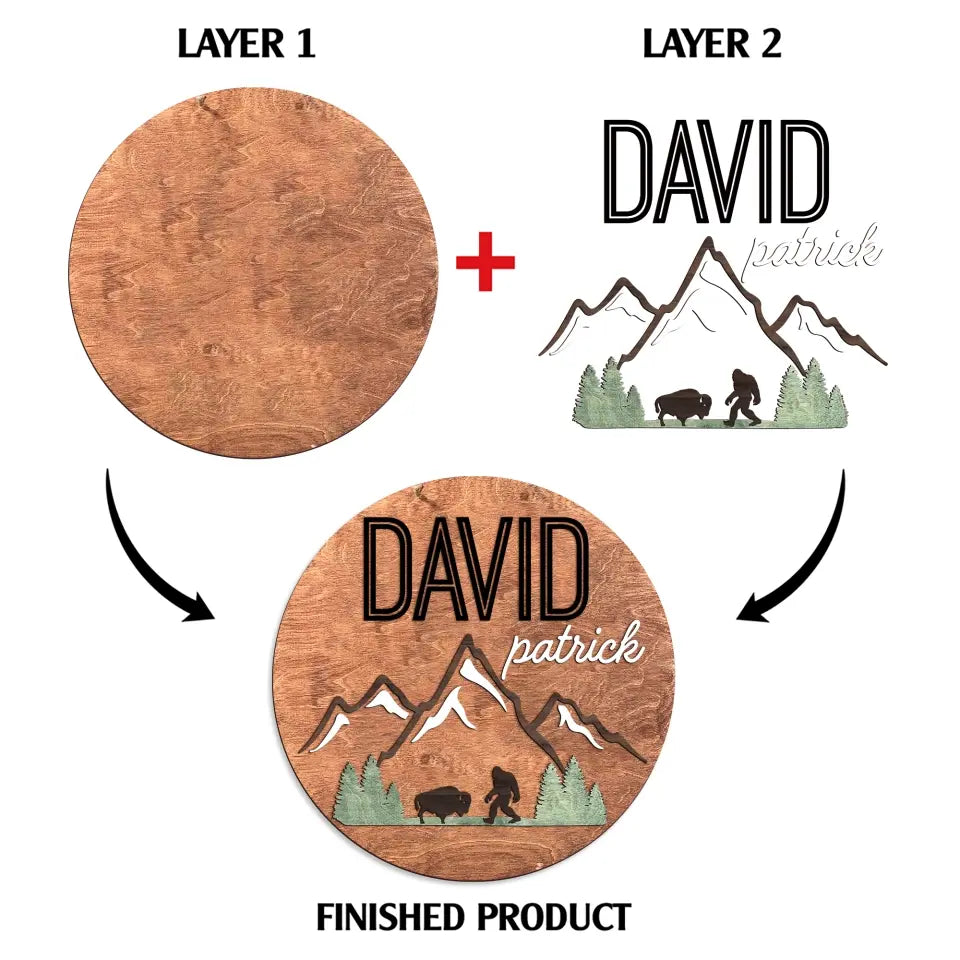 Woodland Animal - Personalized 2 Layer Sign, Adventure Gift - DS712