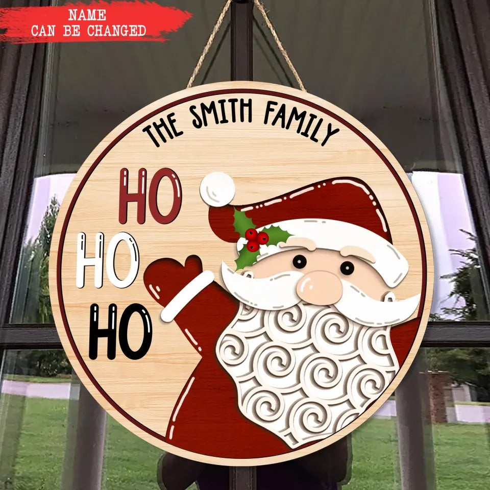 Ho Ho Ho Santa Christmas - Personalized Wood Sign, Christmas Home Decor - DS713