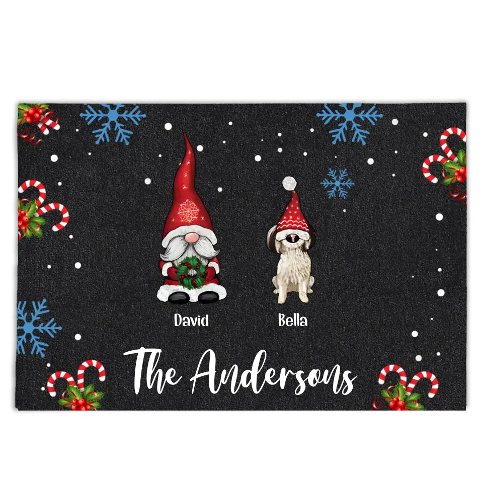 Gnome Family Christmas - Personalized Doormat, Gift For Family, Christmas Decoration - DM250