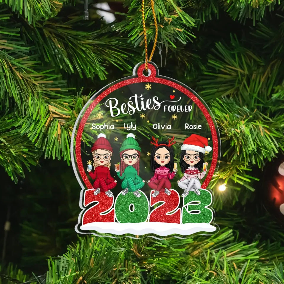 Christmas For Besties Forever - Personalized Acrylic Ornament, Gift For Besties - ORN200