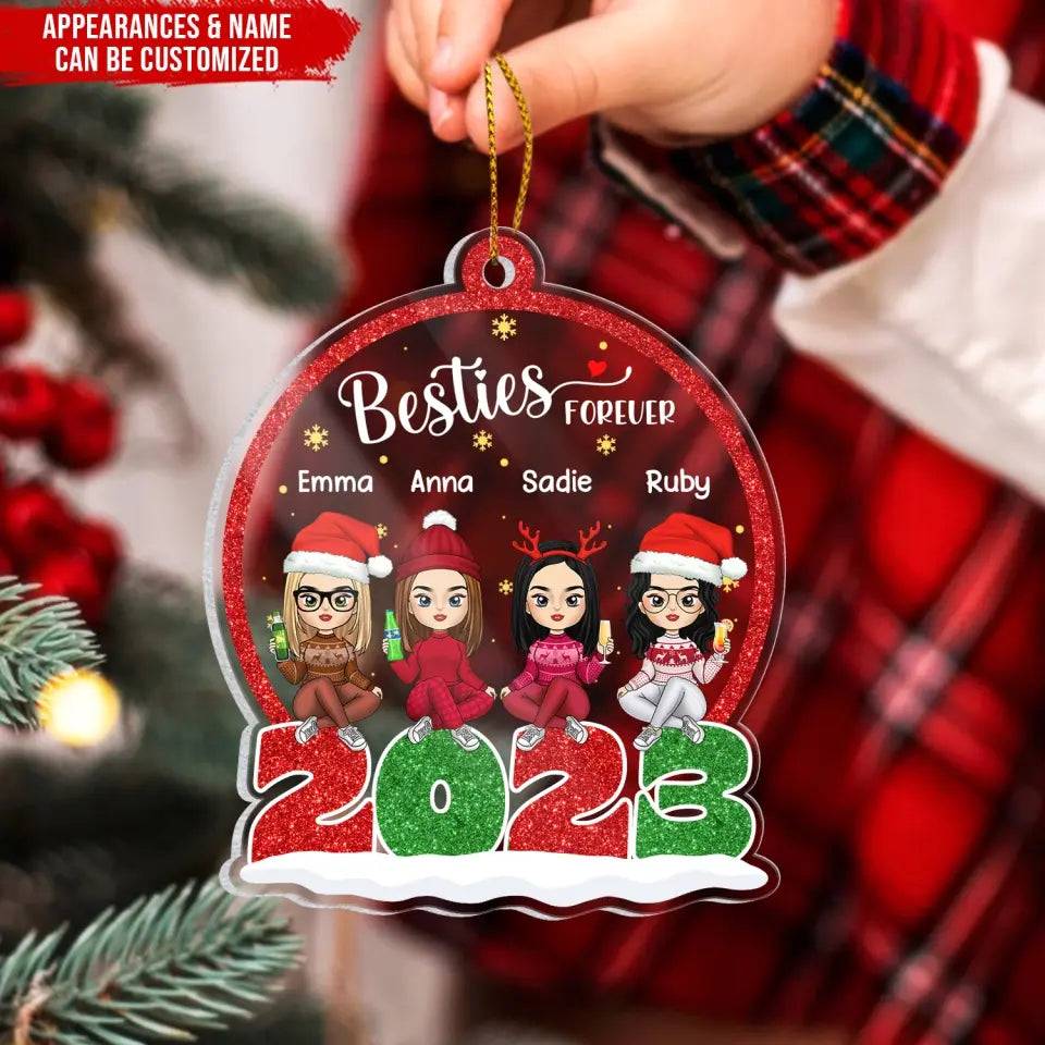 Christmas For Besties Forever - Personalized Acrylic Ornament, Gift For Besties - ORN200