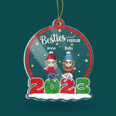 Christmas For Besties Forever - Personalized Acrylic Ornament, Gift For Besties - ORN200