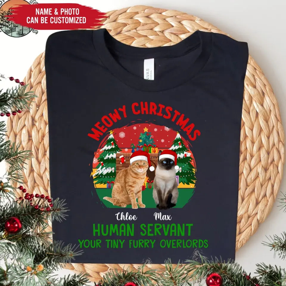 Meowy Christmas - Personalized T-Shirt, Christmas Gift For Cat Lovers - TS1026