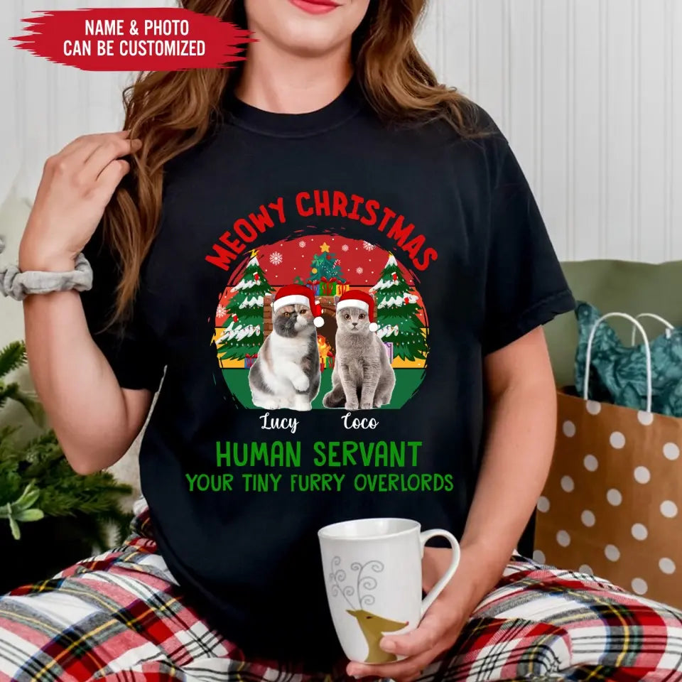 Meowy Christmas - Personalized T-Shirt, Christmas Gift For Cat Lovers - TS1026