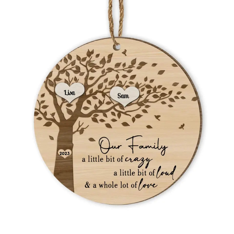 Family Member Names - Personalized Wooden Ornament, Christmas Gift For Family, Home Decor - ORN204