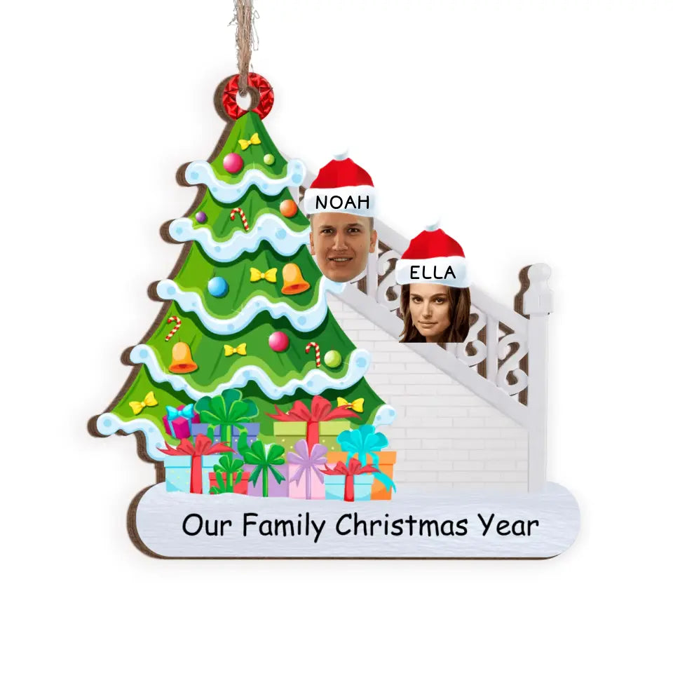 Our Family Christmas Year - Personalized Wooden Ornament, Christmas Gift For Family - ORN214